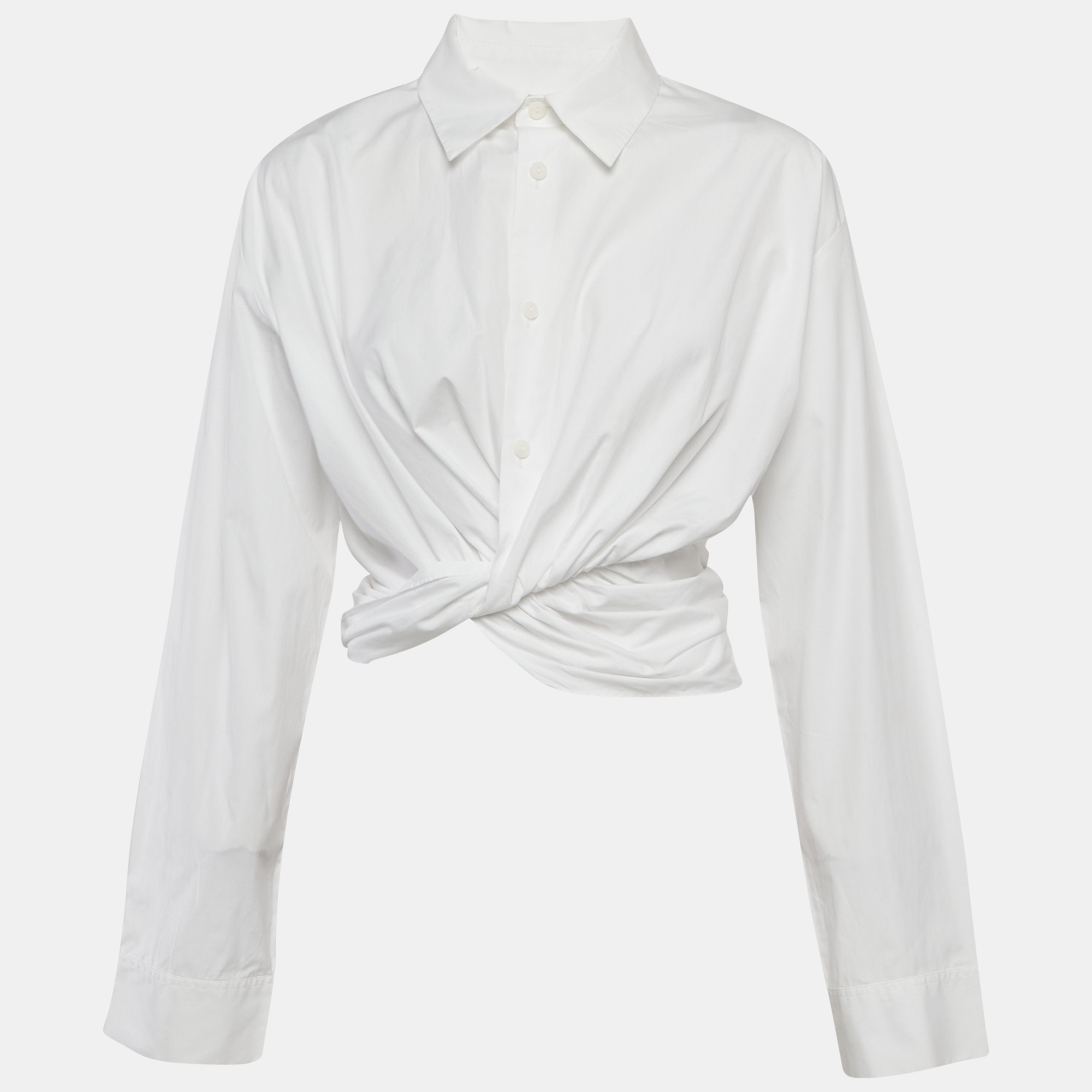 

Christopher Esber White Cotton Button Front Twisted Blouse XS