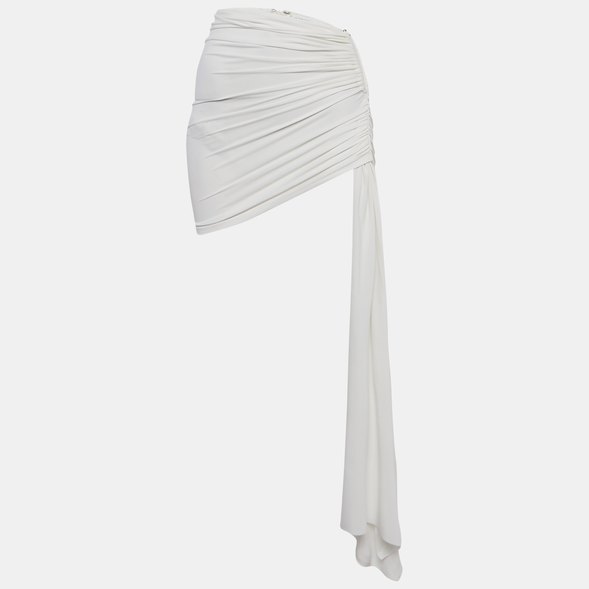 

Christopher Esber White Jersey Ruche Draped Mini Skirt S