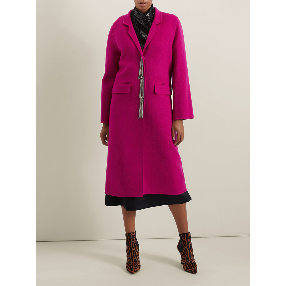 

Christopher Kane Pink Crystal Button Detail Wool Coat IT 40