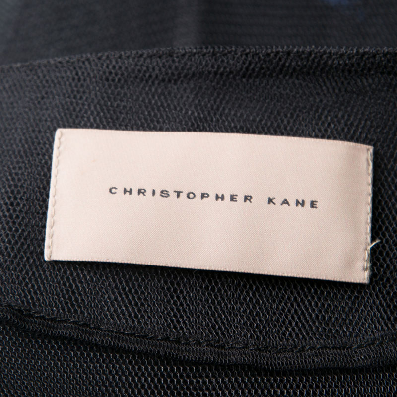 Pre-owned Christopher Kane Black Lace Trim Sheer Tulle Jacket M