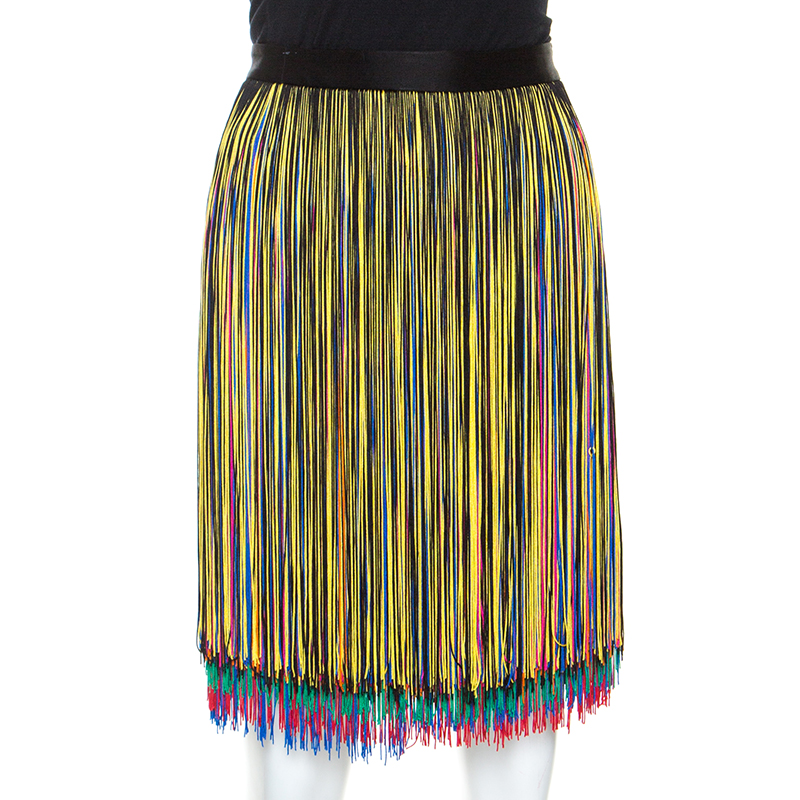 Christopher Kane Multicolor Fringed Skirt M
