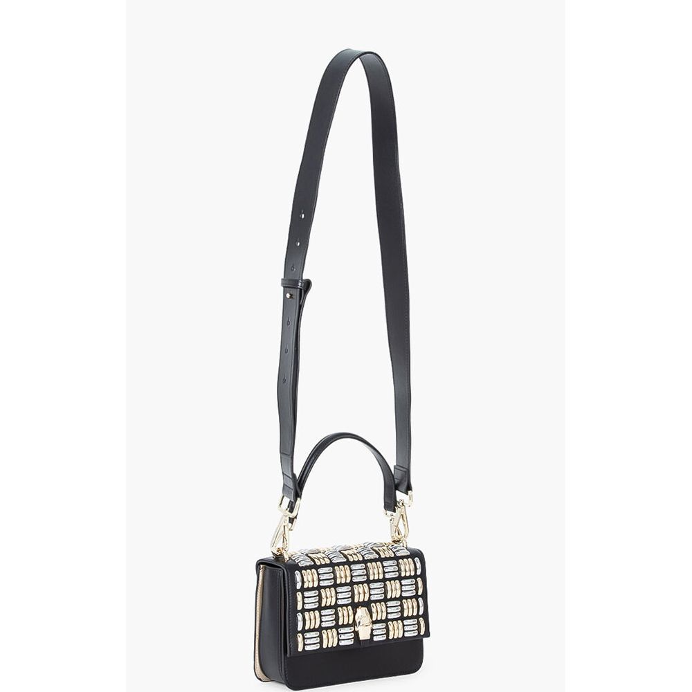 

Class by Roberto Cavalli Black Leather/PVC Milano Flap Crossbody Bag