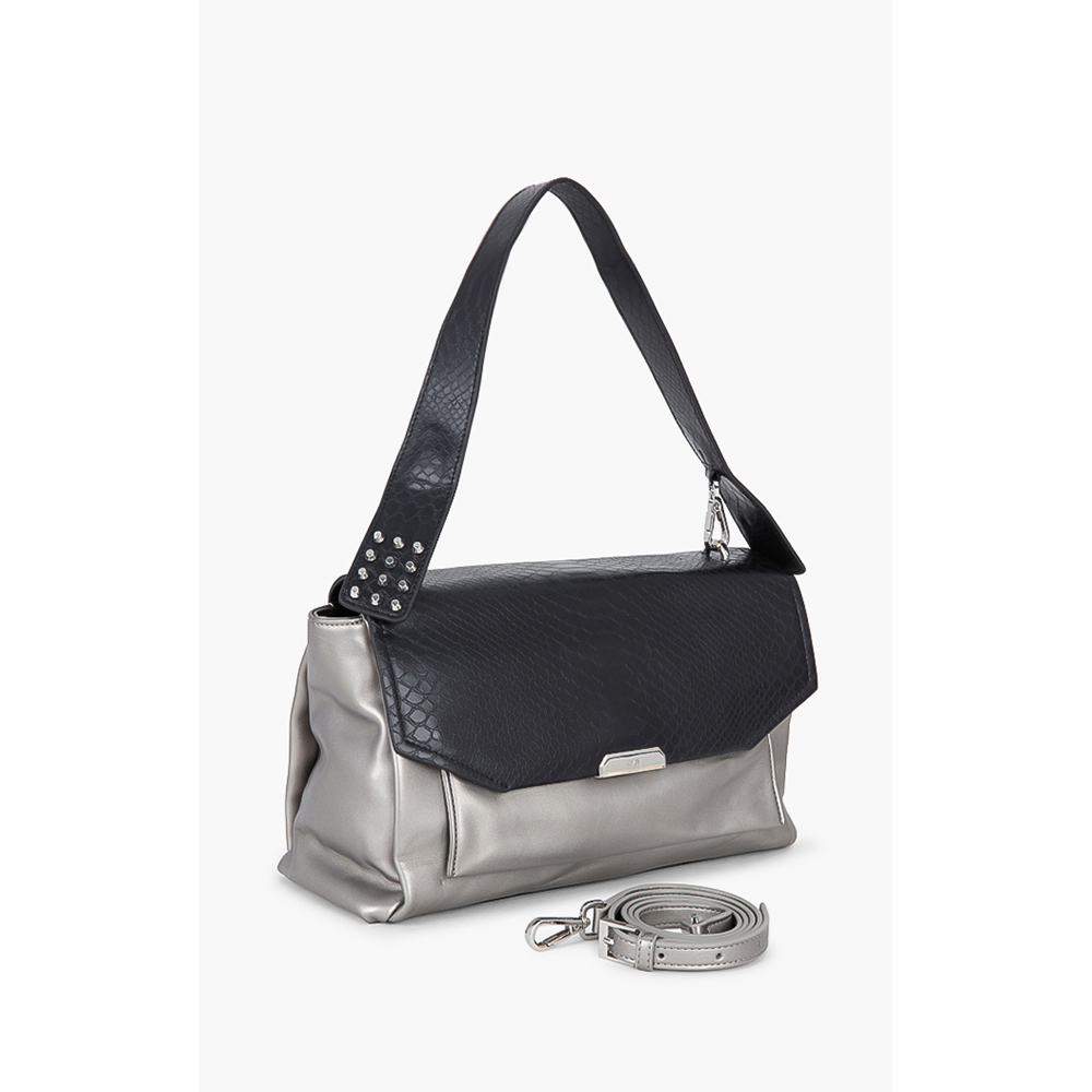 

Class by Roberto Cavalli Black PVC Rock Snake Medium Shoulder Bag