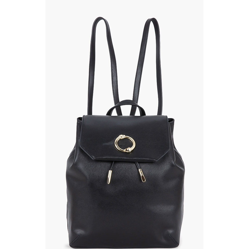 مملوكة مسبقًا حقيبة ظهر كلاس باي روبرتو كافالي دوريس جلد أسود