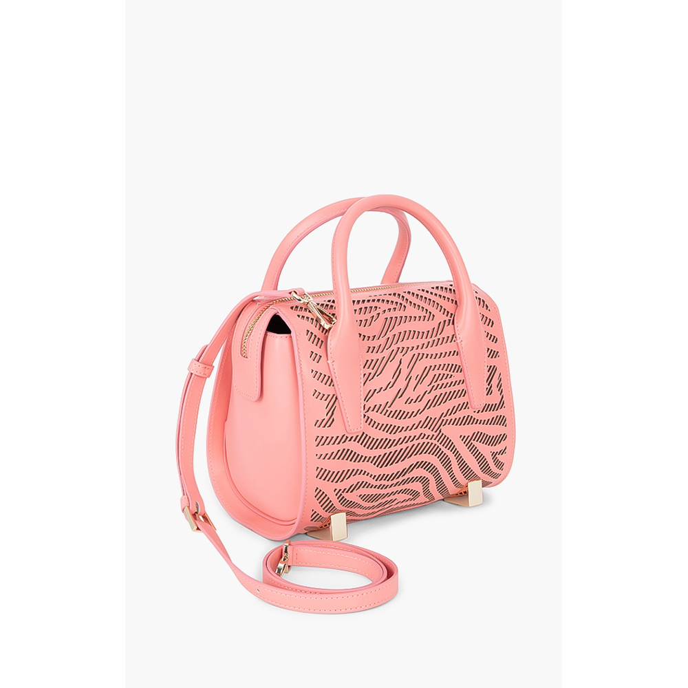 

Class by Roberto Cavalli Pink Leather/PVC Audrey Cut-Out Bowling Bag