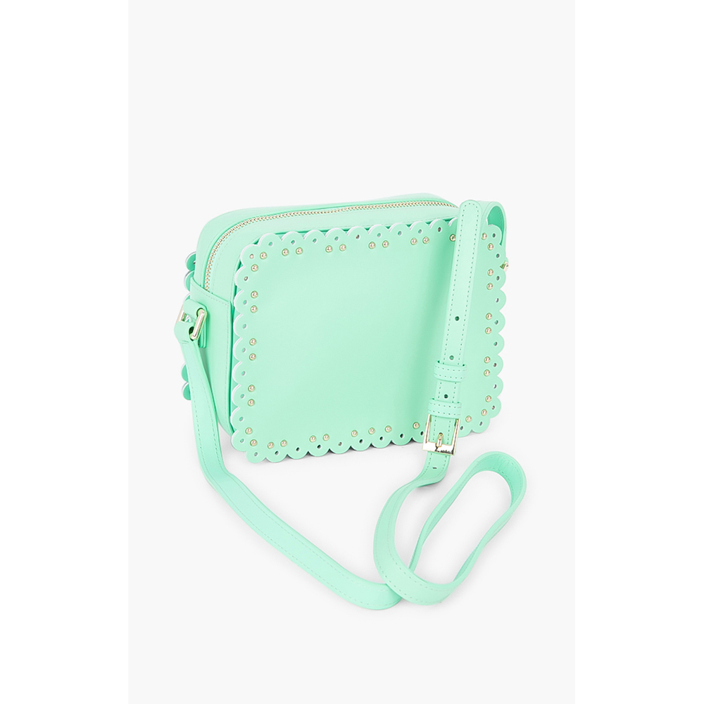 

Class by Roberto Cavalli Green Leather/PVC Leolace Crossbody Bag