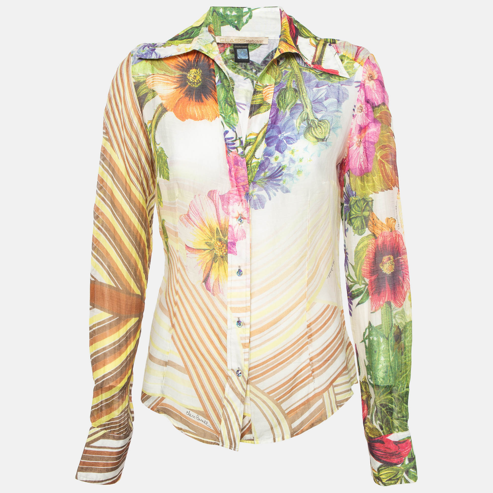 

Class by Roberto Cavalli Multicolor Printed Cotton Blend Shirt L