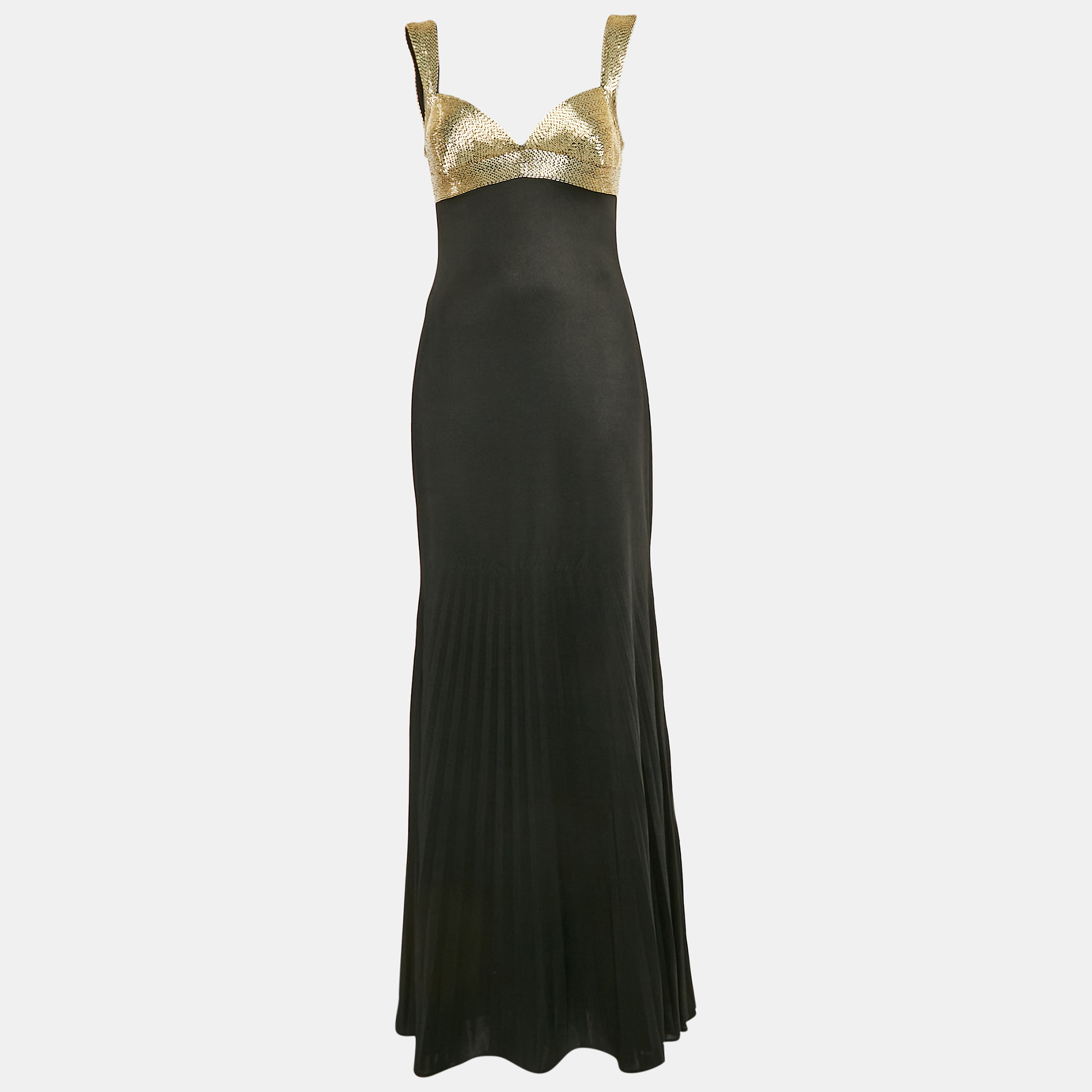 

Class by Roberto Cavalli Black Embellished Jersey Sleeveless Gown M