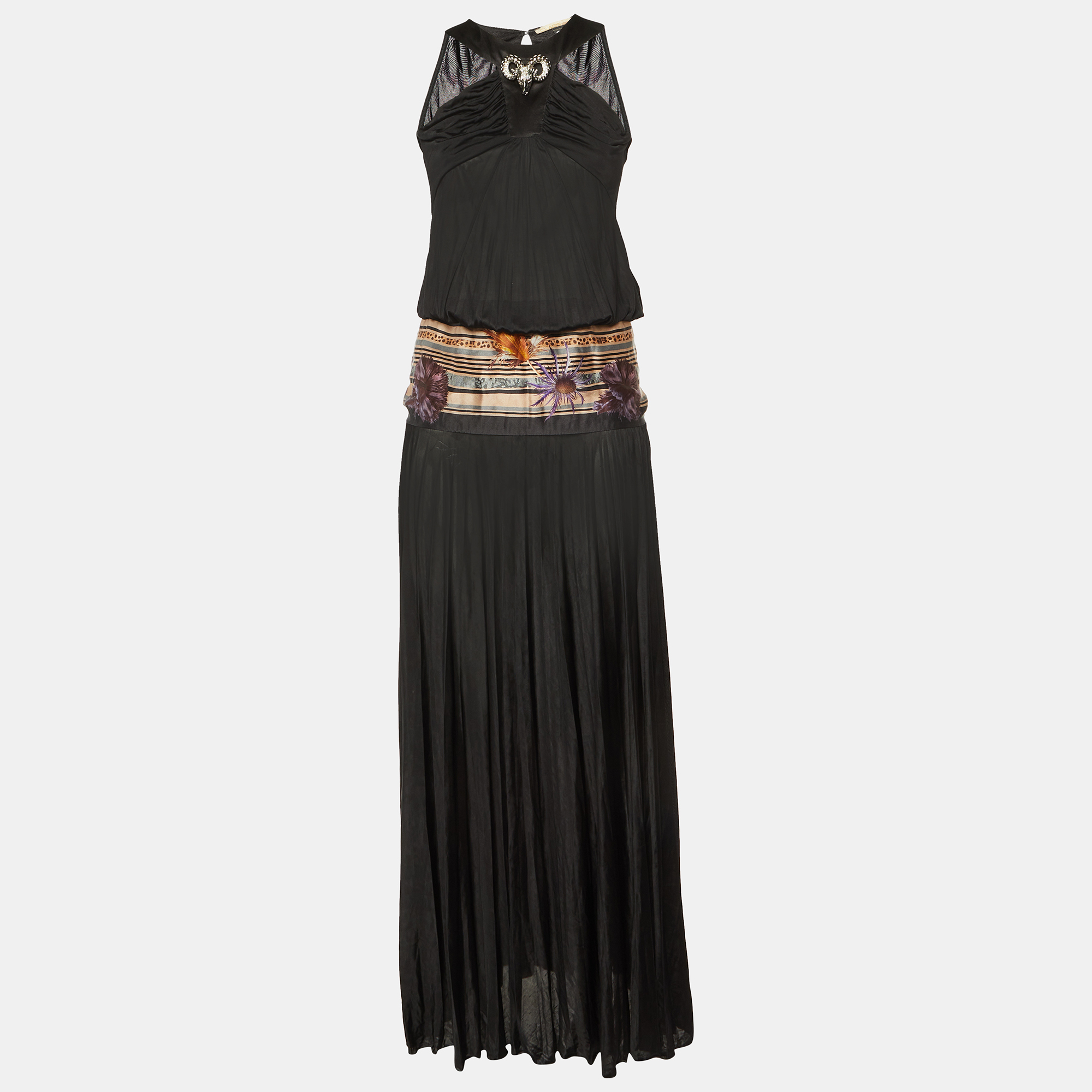 

Class by Roberto Cavalli Black Jersey Halter Neck Maxi Dress S