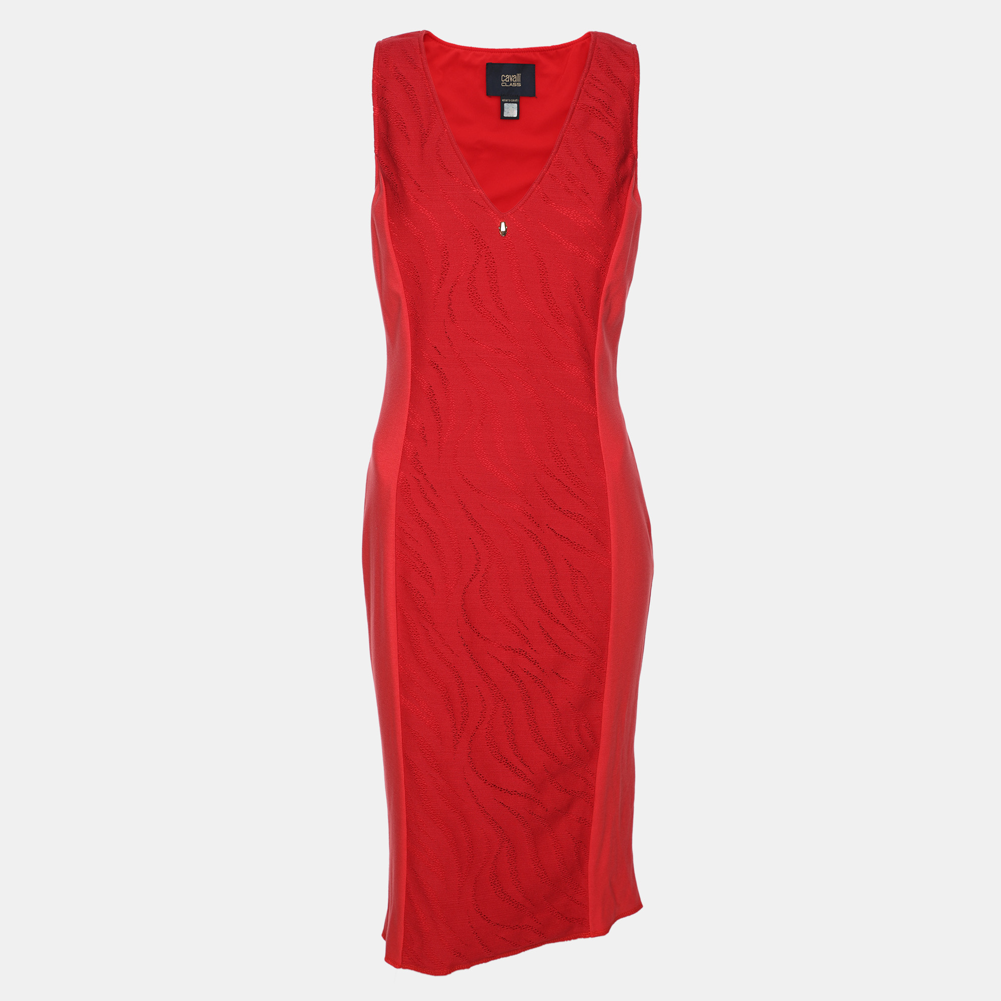 

Class by Roberto Cavalli Red Knit Jersey Dress M