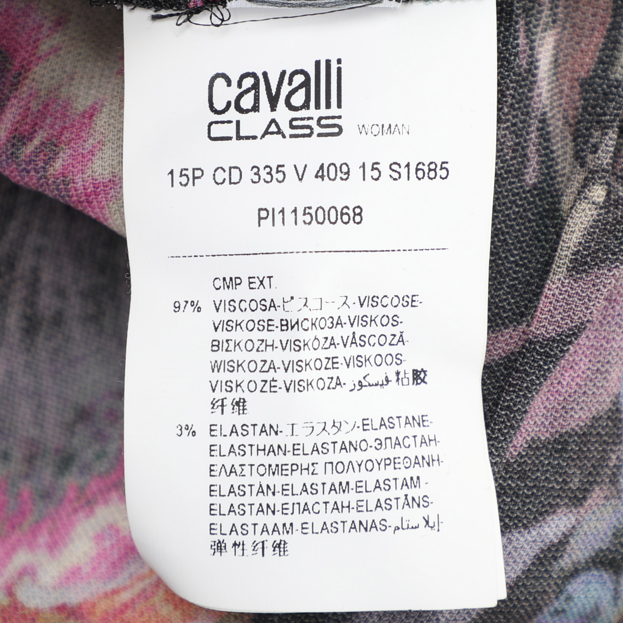 Class by Roberto Cavalli Multicolor Viscose Maxi Dress XL 