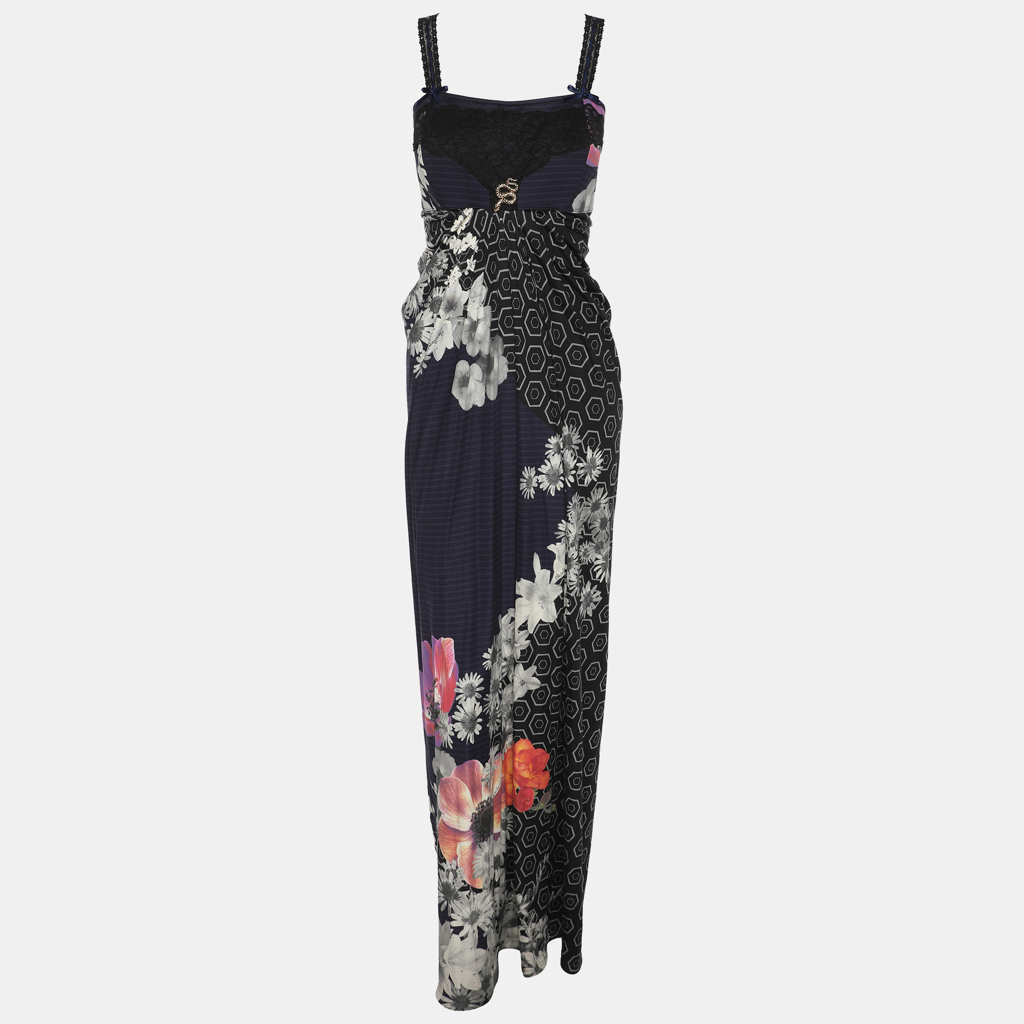 

Class by Roberto Cavalli Multicolor Printed Viscose Midi Dress L