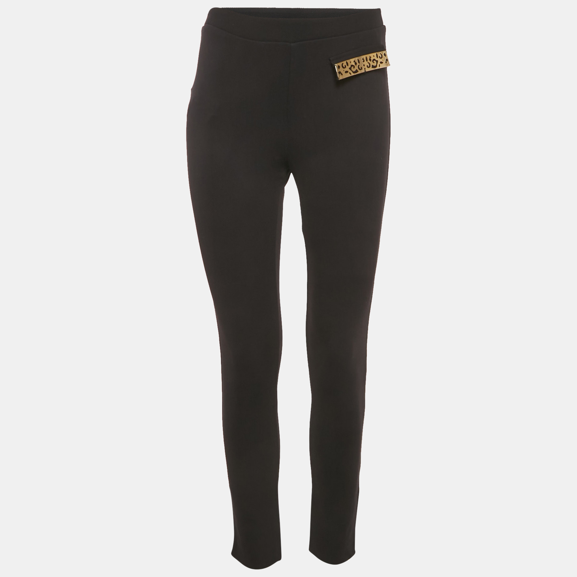 

Class by Roberto Cavalli Black Gabardine Pocket Detail Leggings M