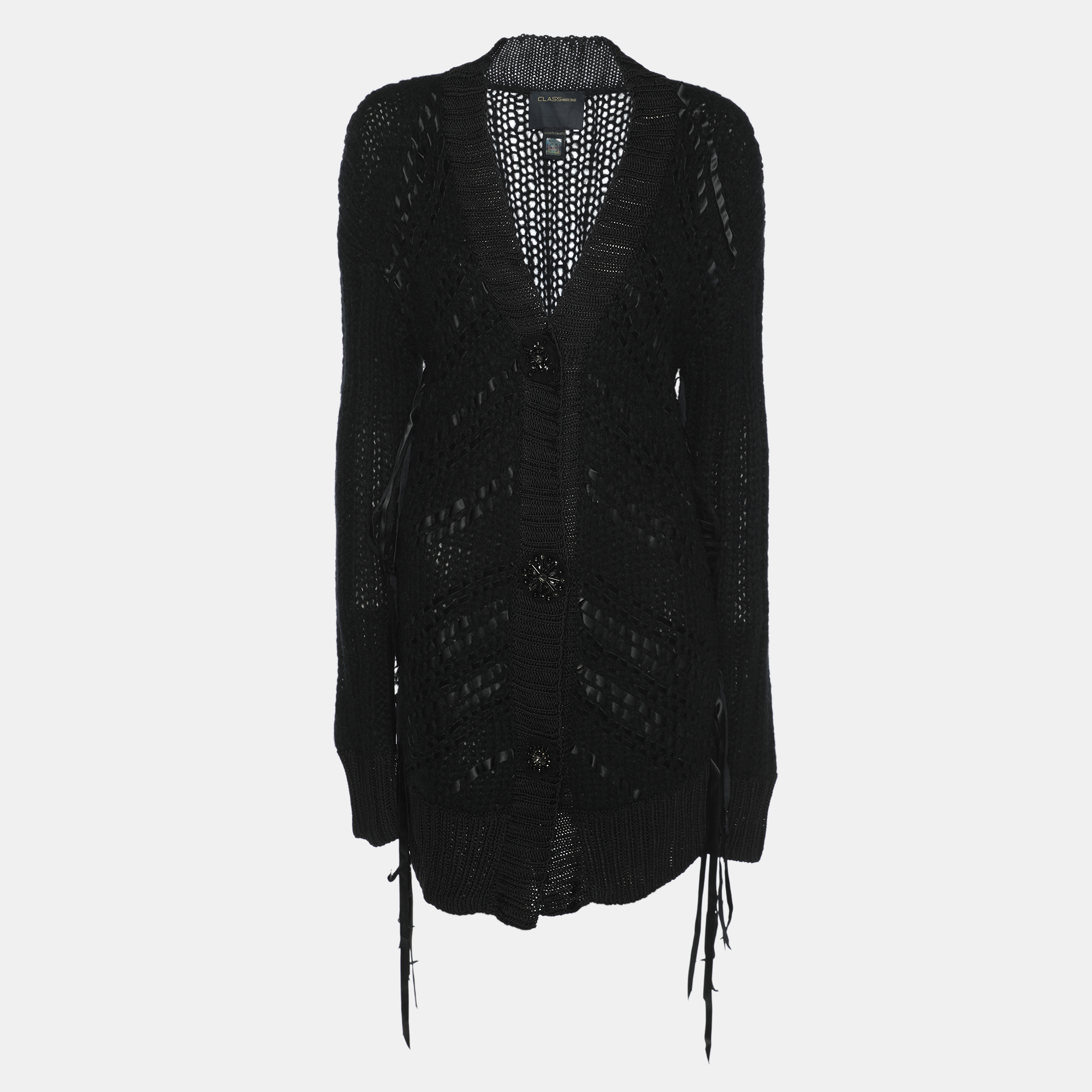 

Class by Roberto Cavalli Black Wool Knit Cardigan L
