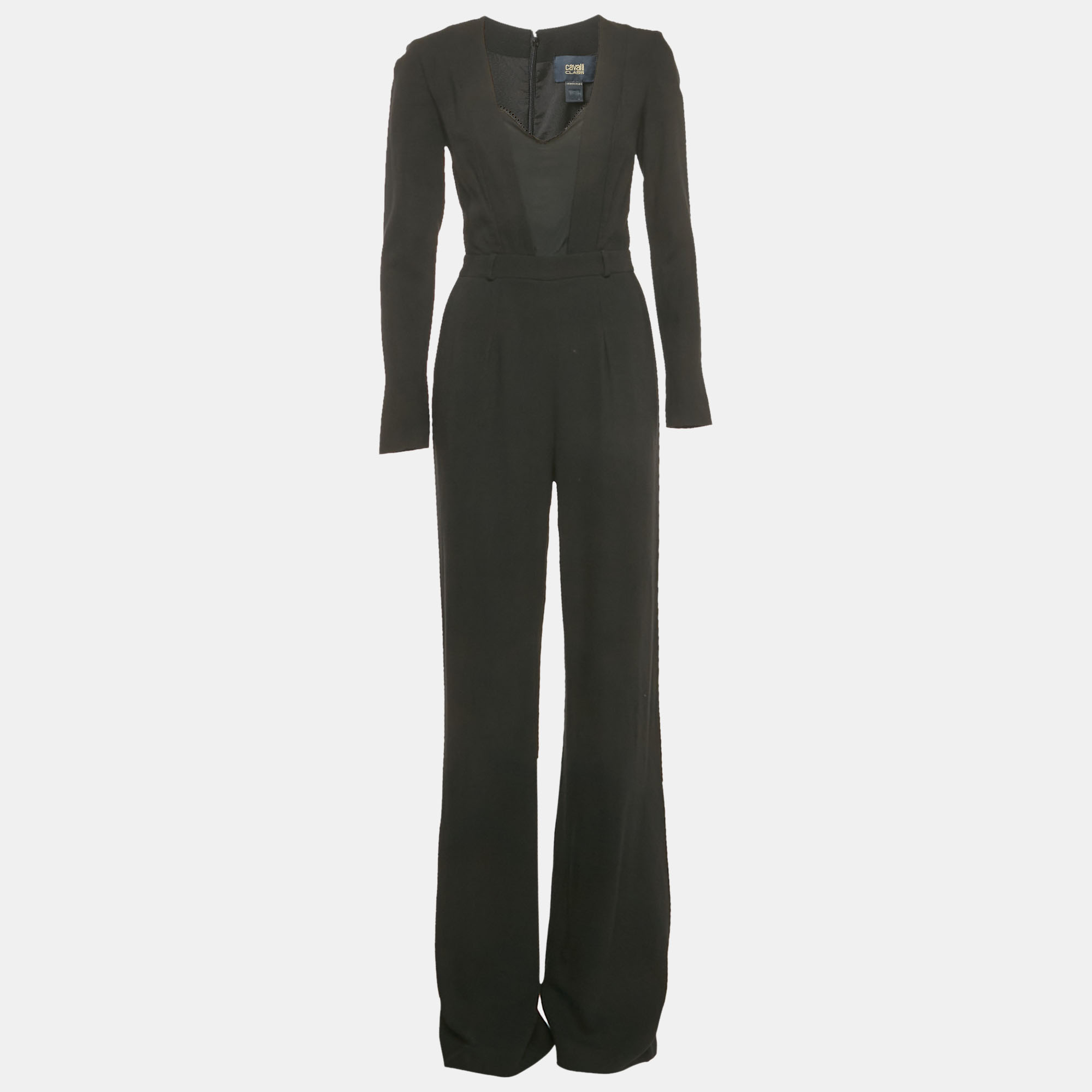 Pre-owned Class By Roberto Cavalli Black Wool Blend Jumpsuit S