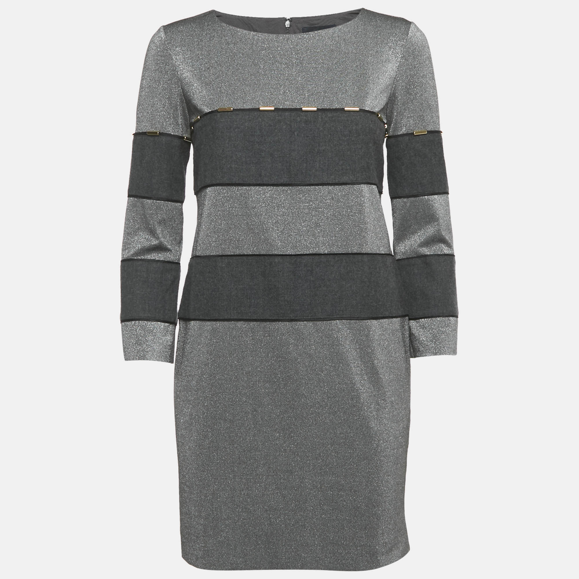 

Class by Roberto Cavalli Grey Lurex Knit Mini Dress S