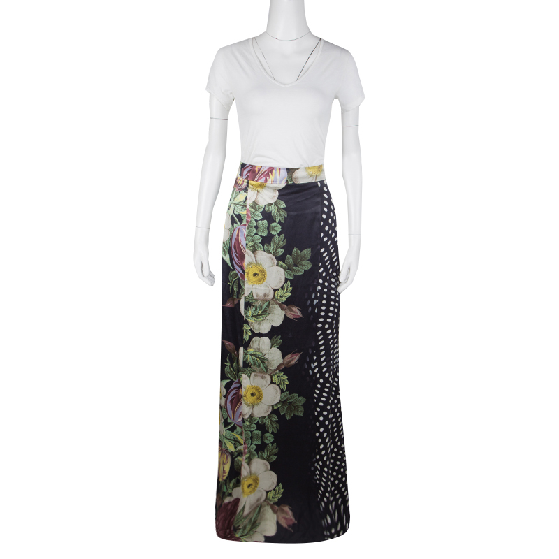 

Class by Roberto Cavalli Floral and Polka Dot Print Maxi Skirt, Multicolor
