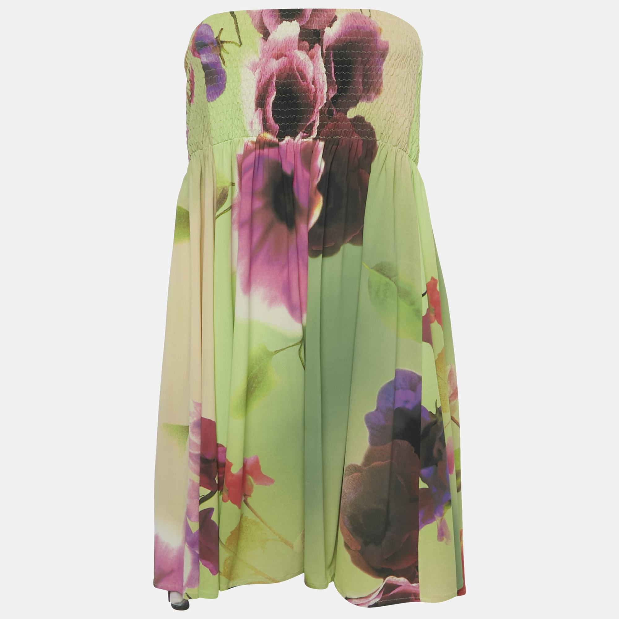 

Class by Roberto Cavalli Green Floral Print Mini Dress L