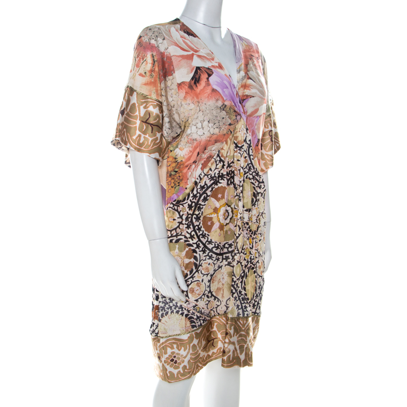 

Class by Roberto Cavalli Multicolor Mixed Print Short Dress