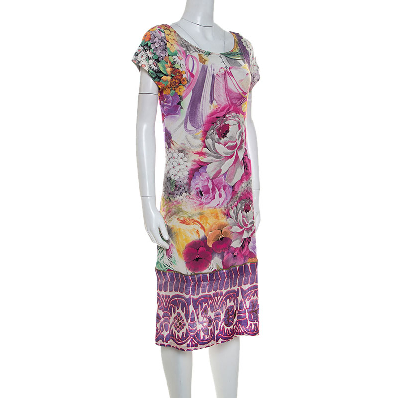 

Class By Roberto Cavalli Multicolor Floral Printed Jersey Dress