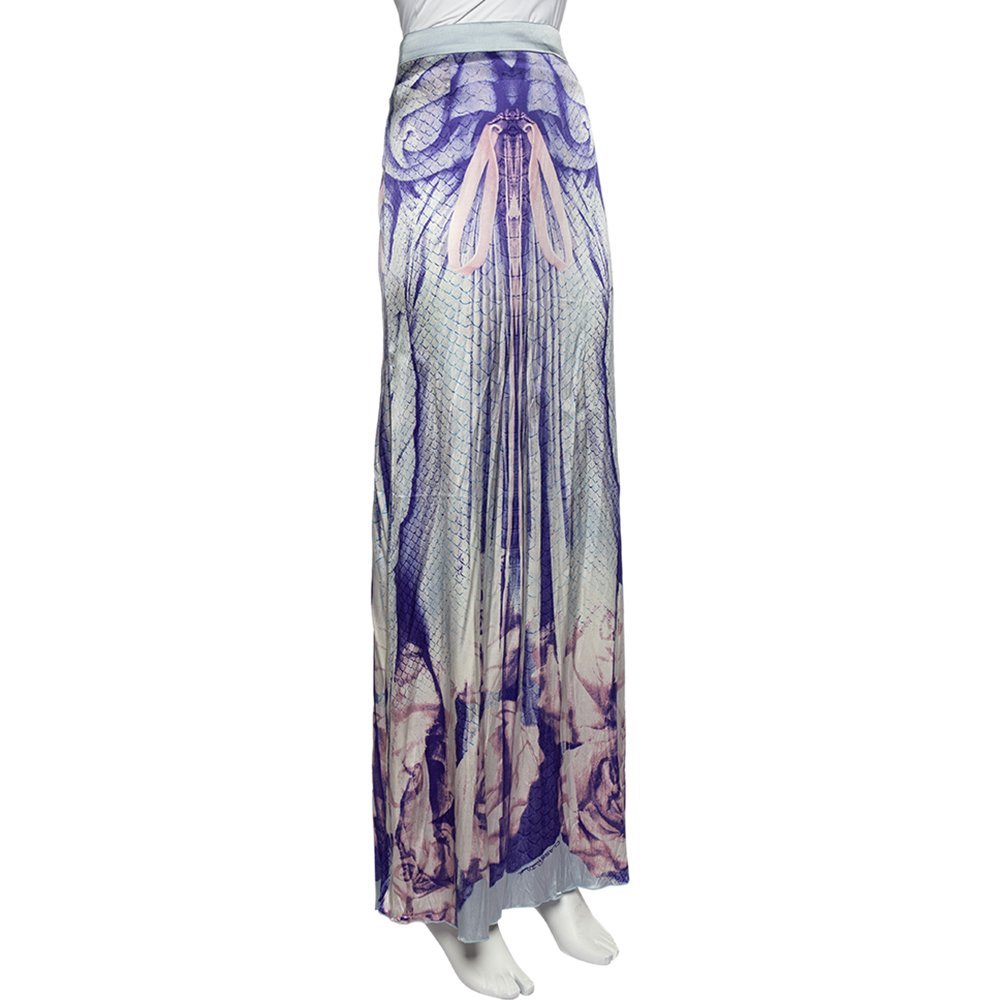 

Class by Roberto Cavalli Multicolor Stretch Silk Maxi Skirt