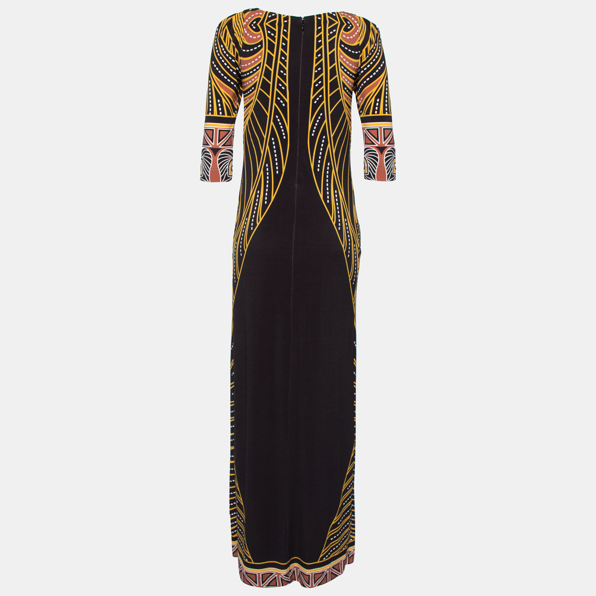 

Class by Roberto Cavalli Black Printed Jersey Midi Dress