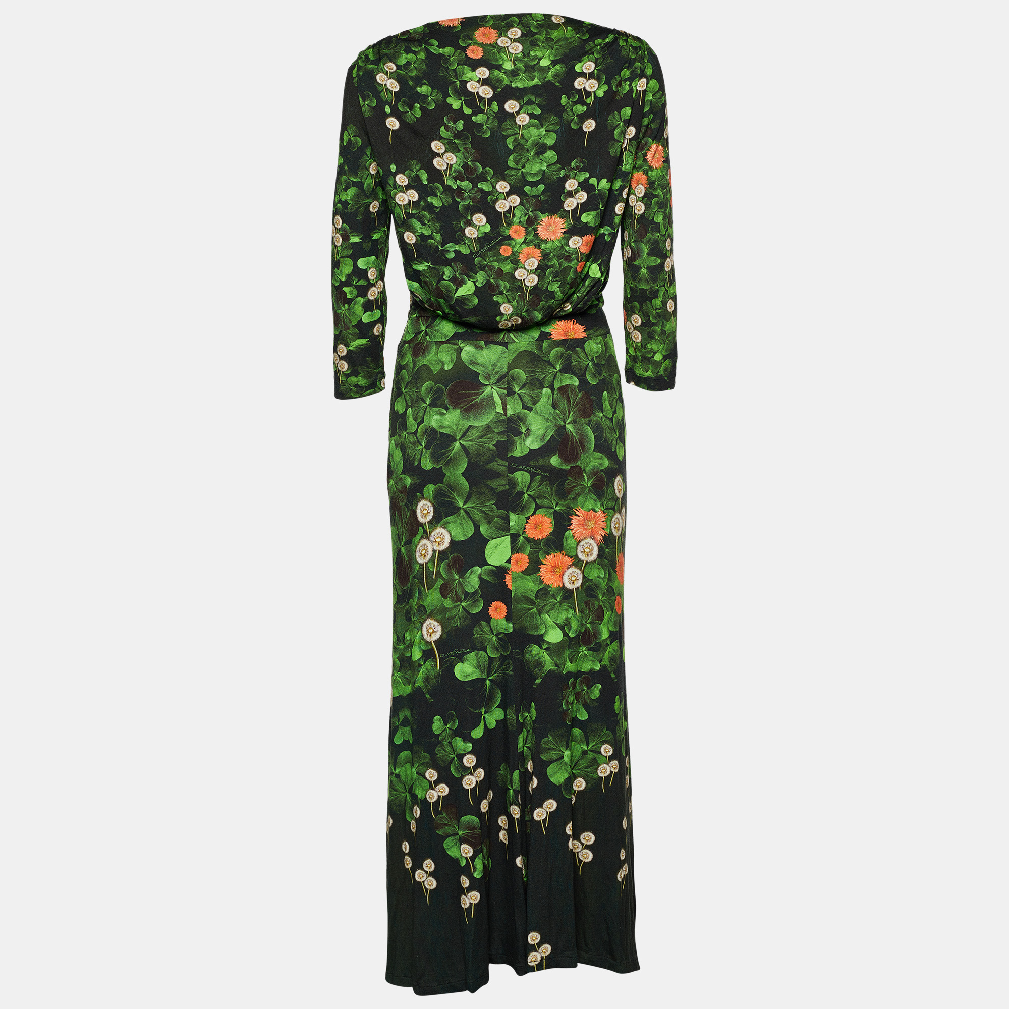 

Class by Roberto Cavalli Black Floral Print Jersey Maxi Dress