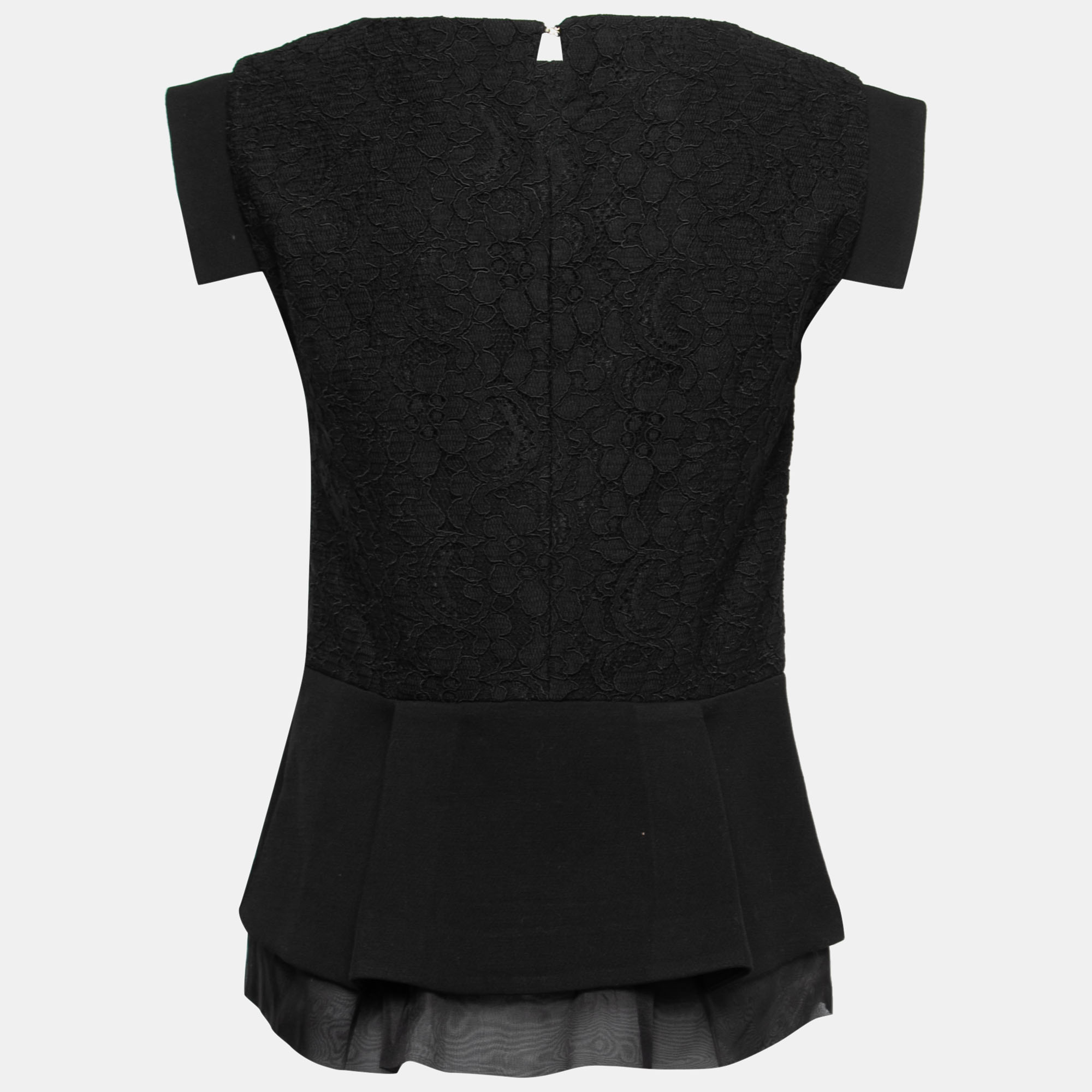 

Cavalli Class Black Lace Layered Peplum Blouse