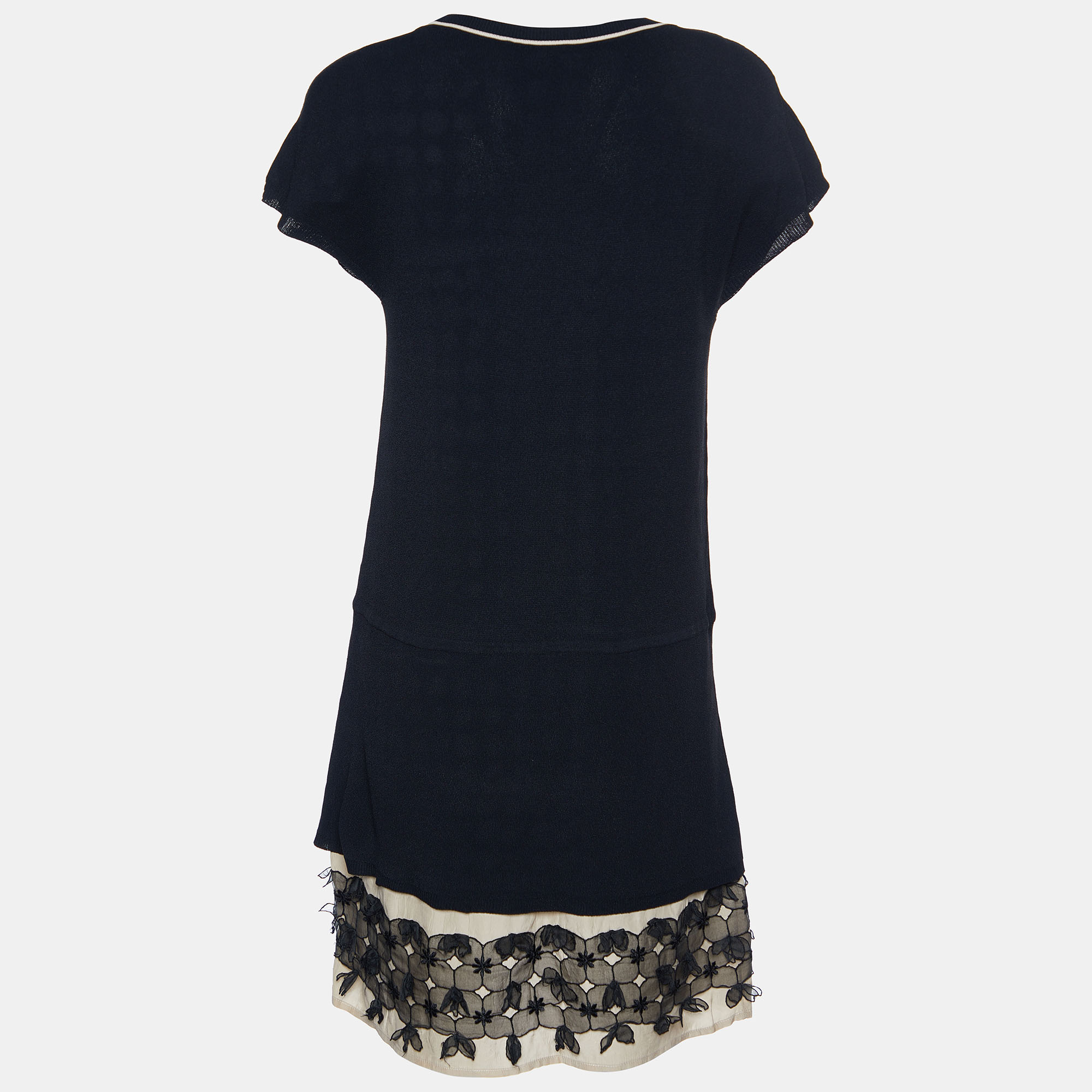 

Cavalli Class Black Knit Lace Detail Shift Dress