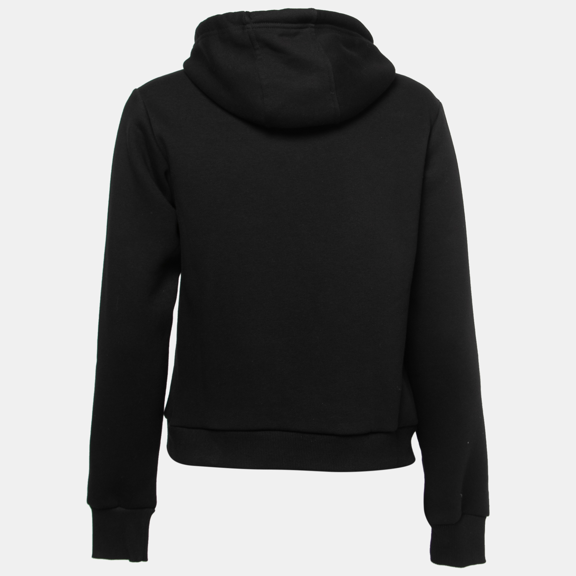 

Class by Roberto Cavalli Black Jersey Knit Logo Print Hooded Sweatshirt