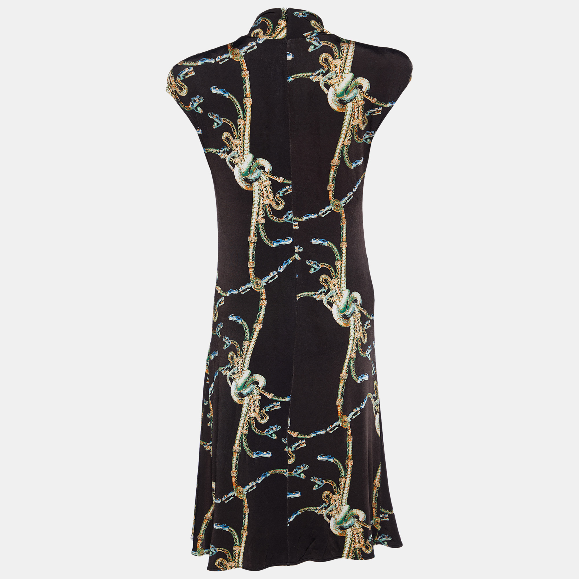 

Class by Roberto Cavalli Brown Printed Jersey Midi Dress