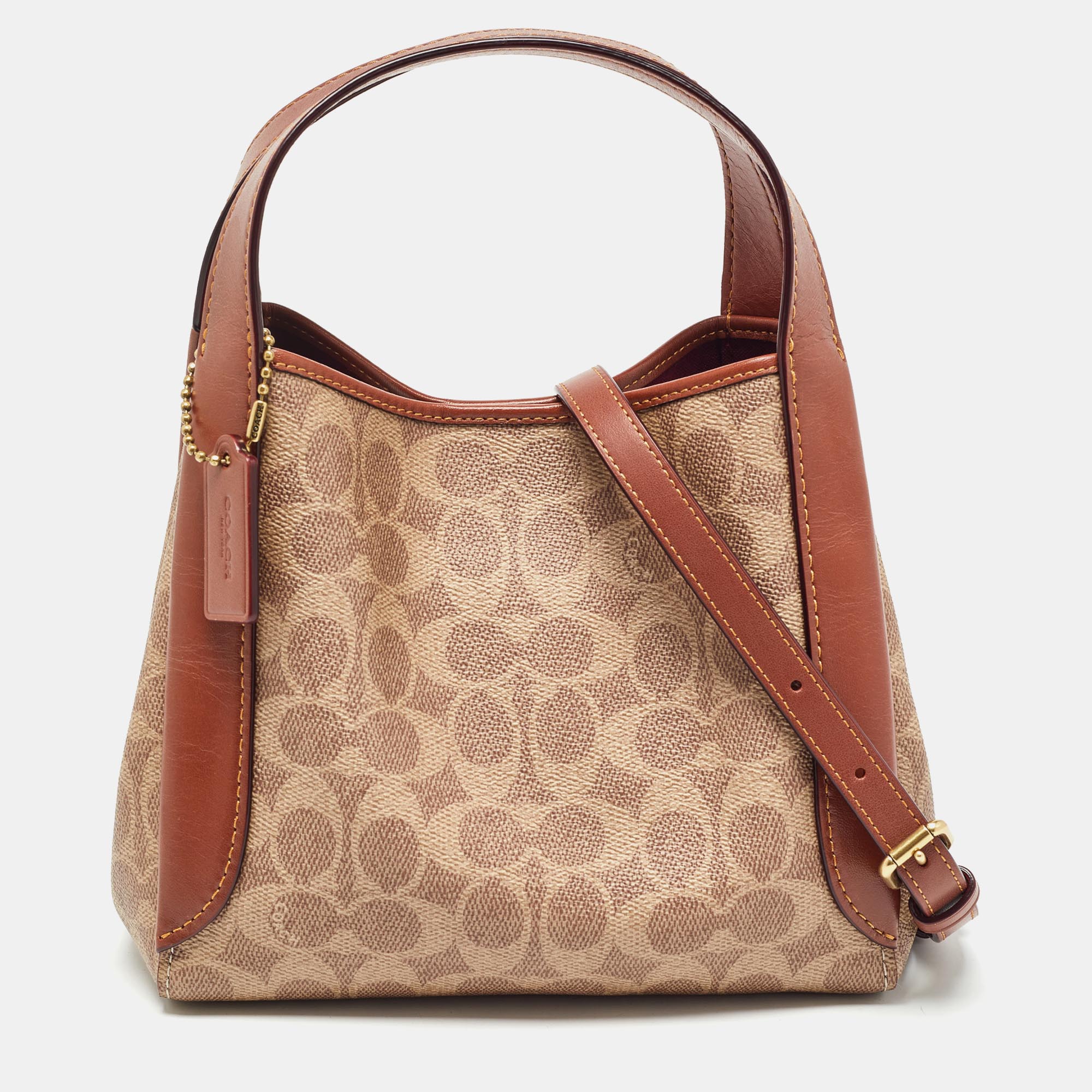 

Coach Brown Signature Coated Canvas Hadley Hobo