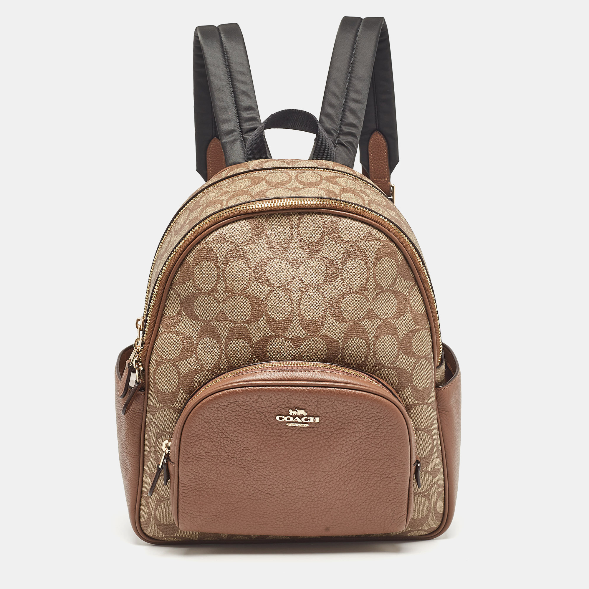 

Coach Brown/Beige Signature Coated Canvas and Leather Court Backpack