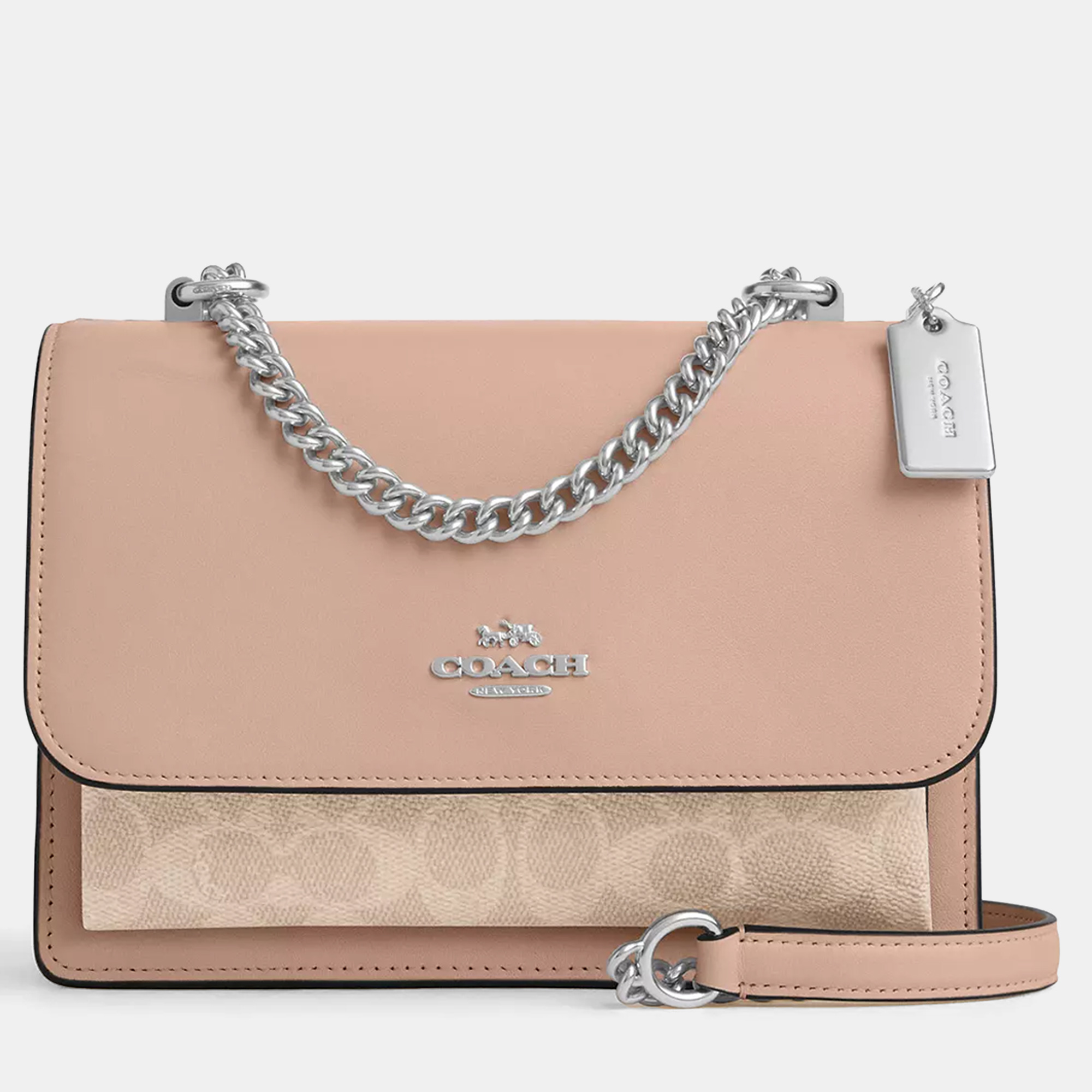 Pre-owned Coach Klare Signature Canvas Gold Walnut Black Handbag In Sand