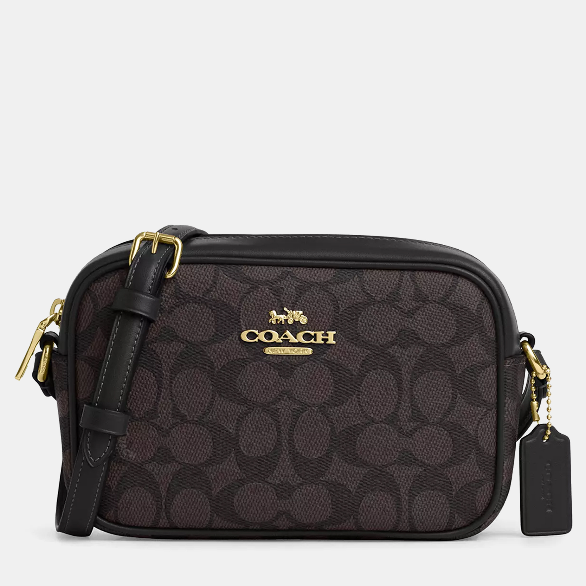 

Coach Mini jamie Black Signature Canvas Camera Bag