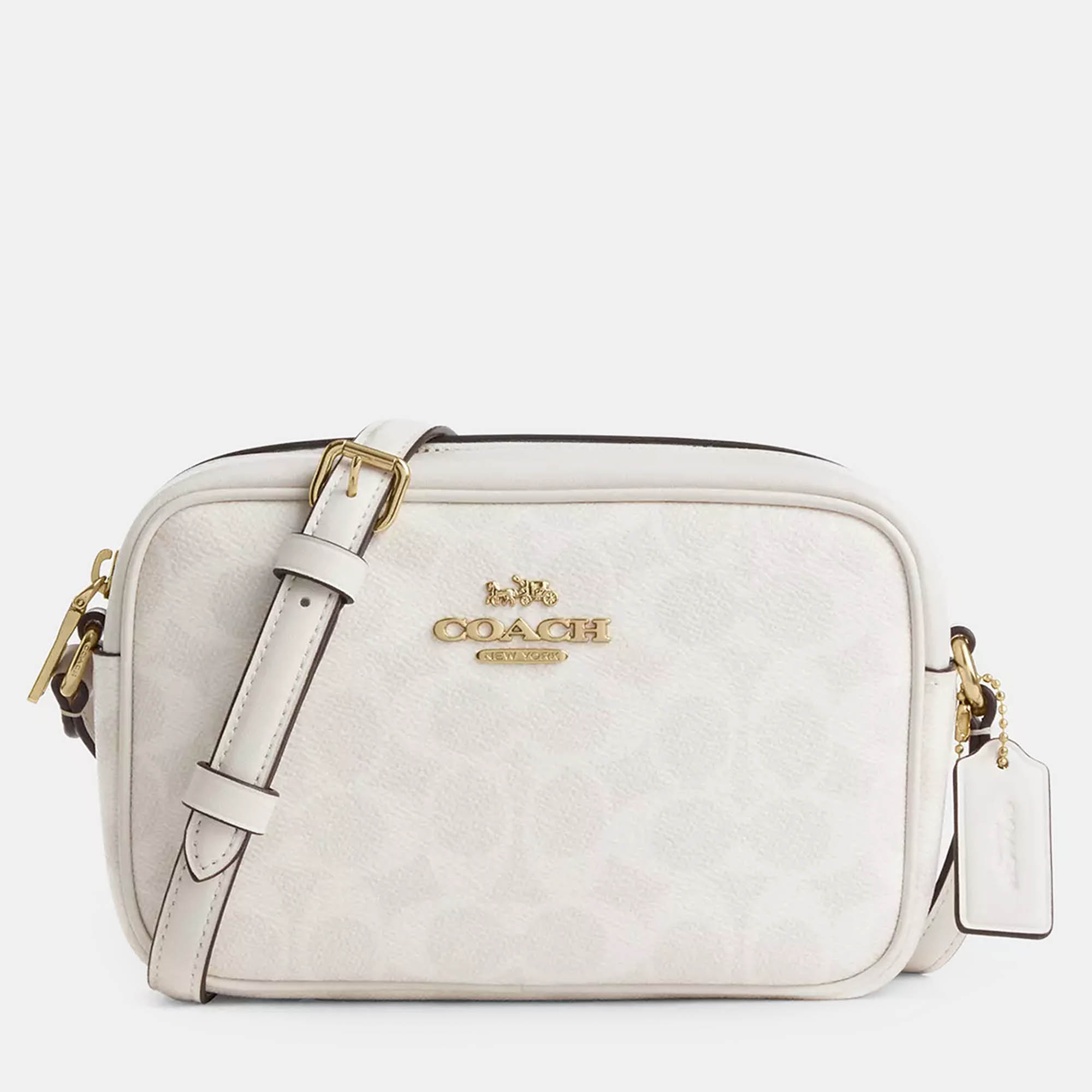 

Coach Mini Jamie White Signature Canvas Camera Bag