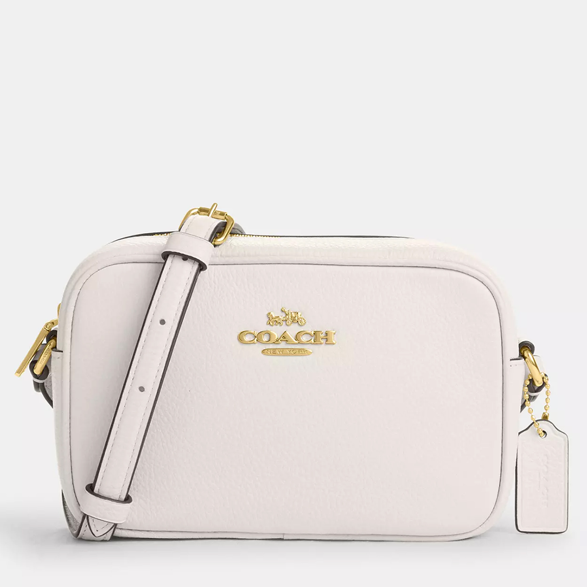 

Coach Mini jamie White Leather Signature Canvas Camera Bag