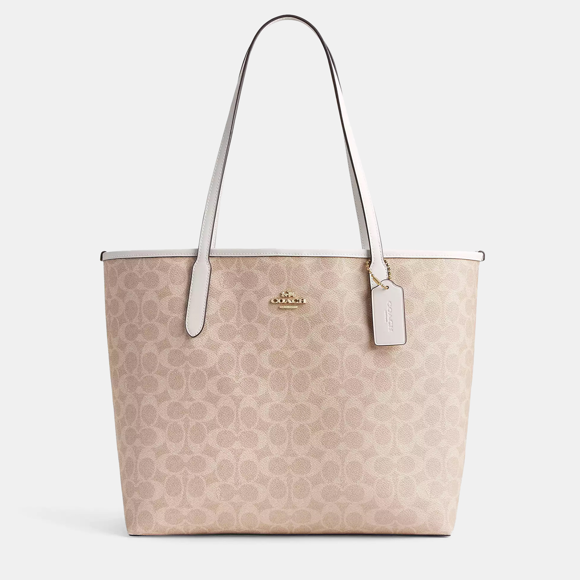 

Coach City Tote Signature Canvas Beige Handbag