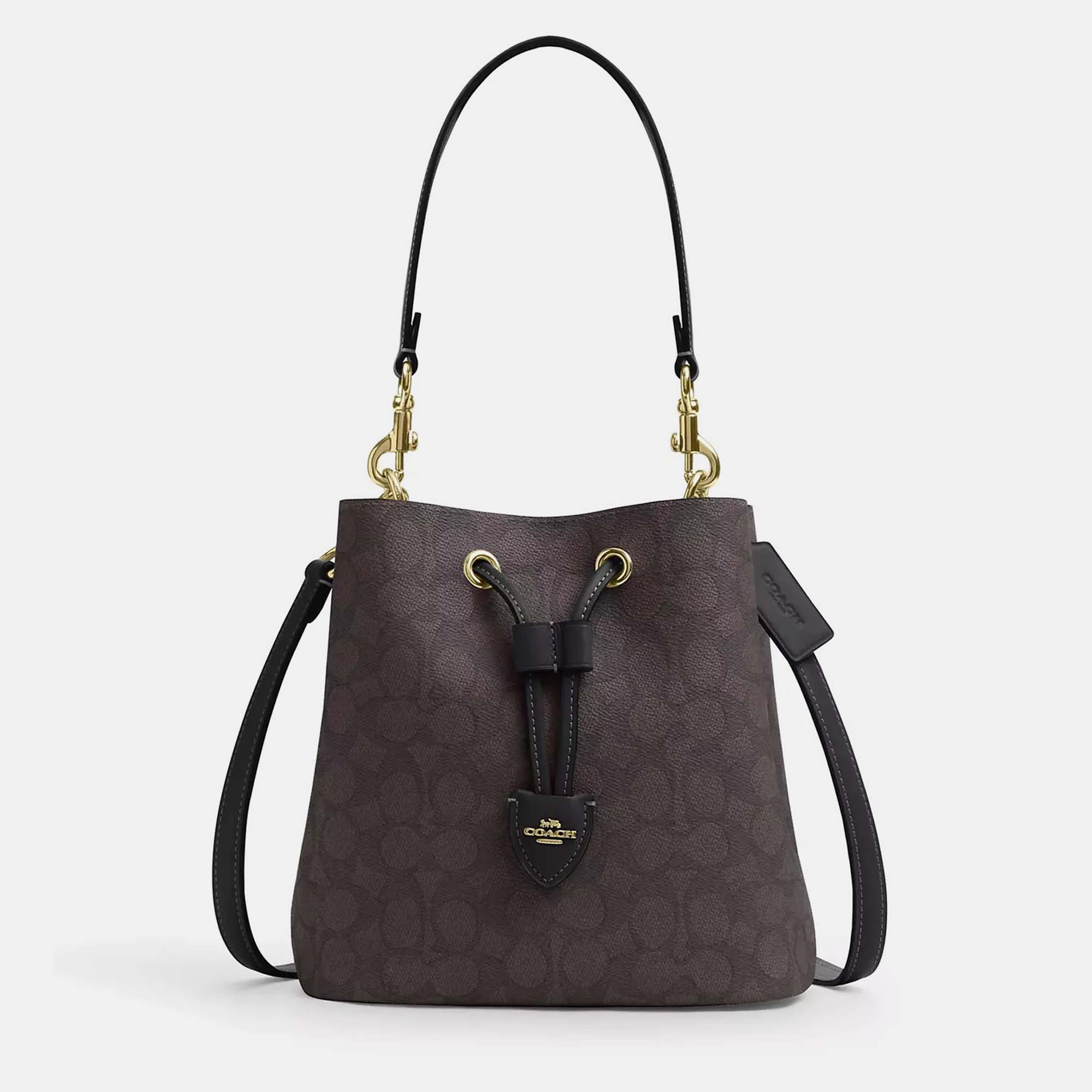 

Coach Rowan Walnut-Black Signature Canvas Bucket bag