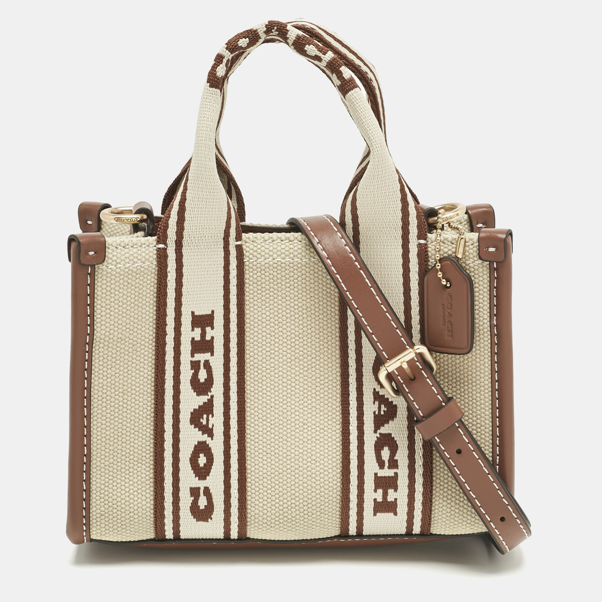 

Coach Brown/Beige Canvas and Leather Mini Smith Tote