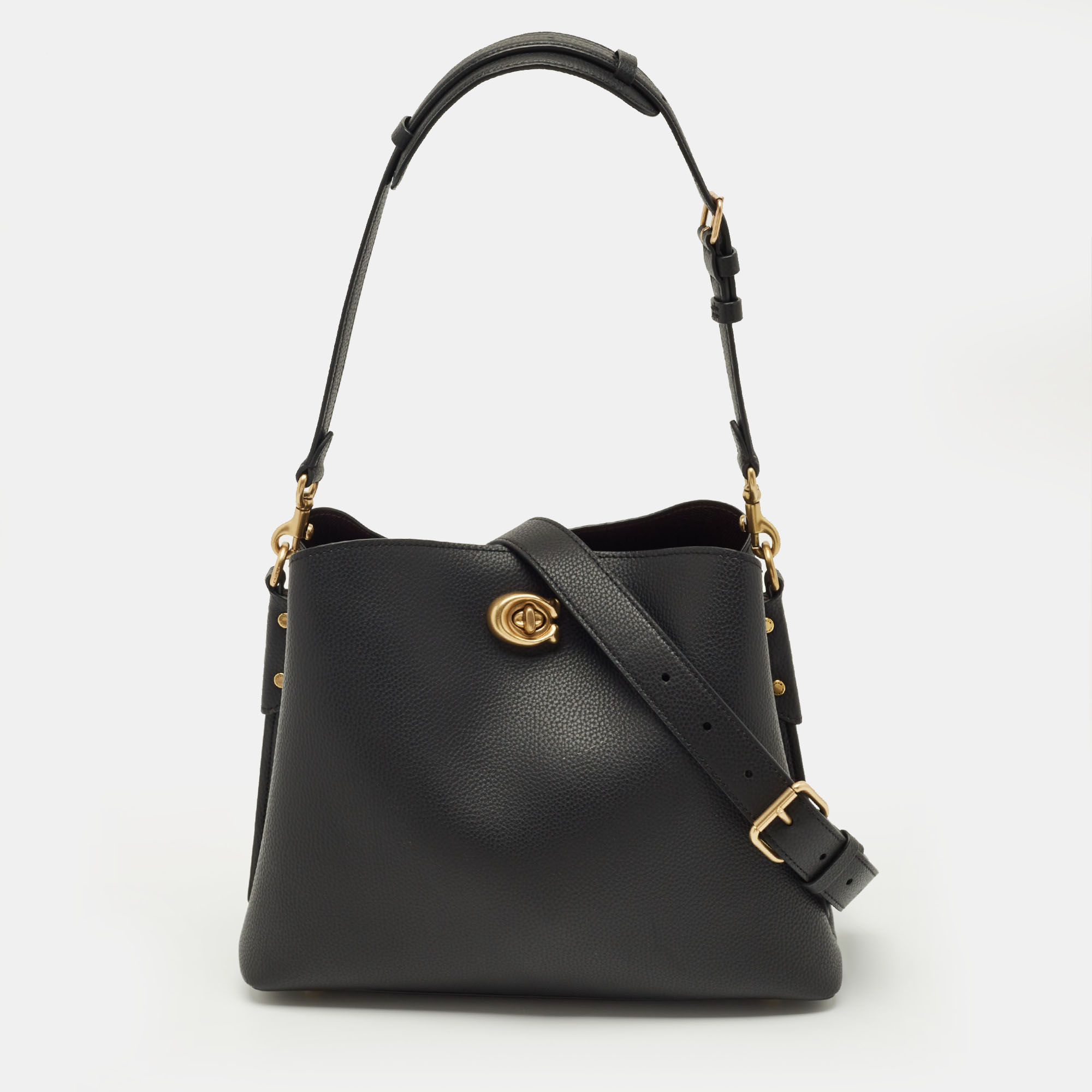 

Coach Black Leather Willow Soft Bucket Bag