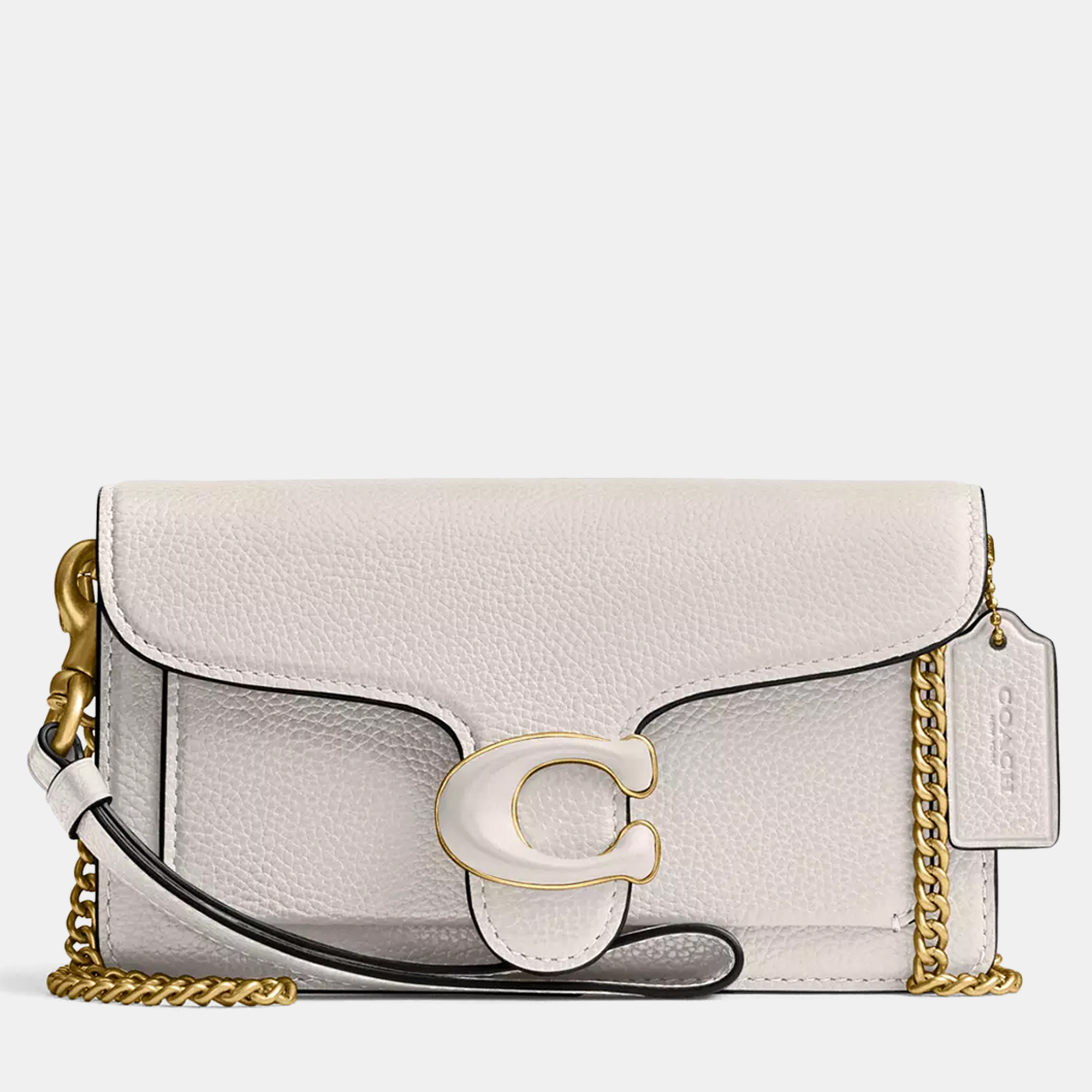 

Coach Tabby Chalk Leather Crossbody Wristlet, White