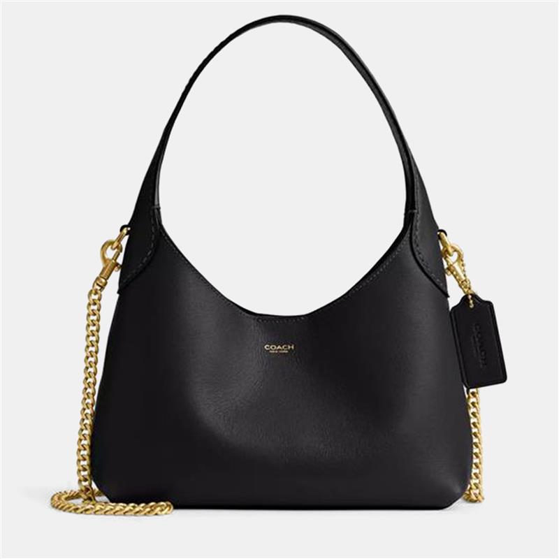 Pre-owned Coach Brooklyn 23 Black Leather Shoulder Bag