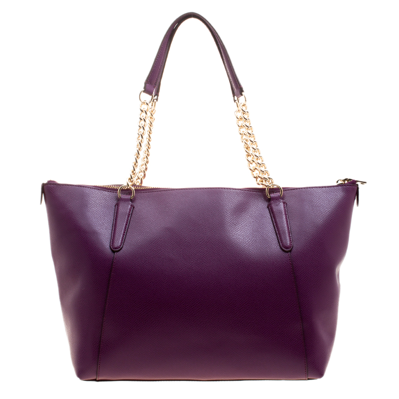 Coach Purple Leather Ava Chain Tote Coach | TLC