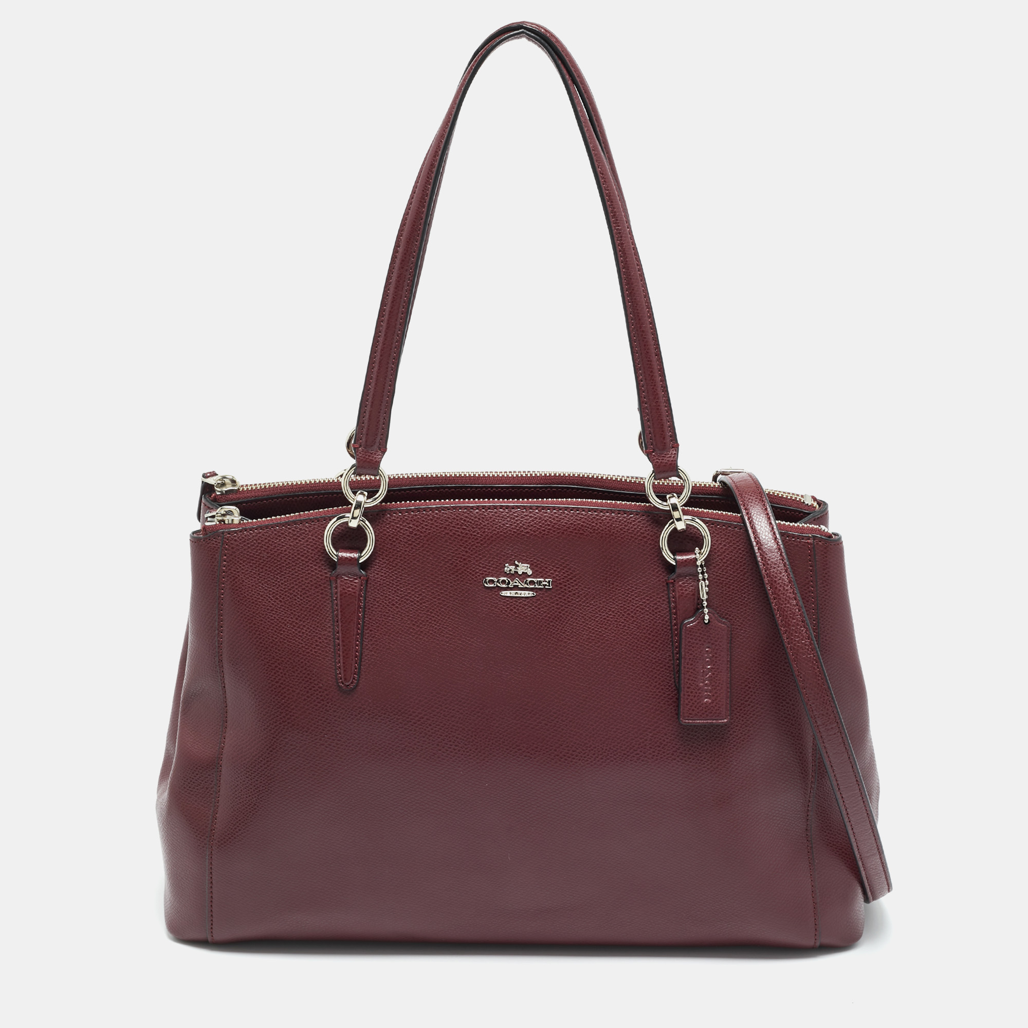 

Coach Christie Carryall  Burgundy Leather Satchel