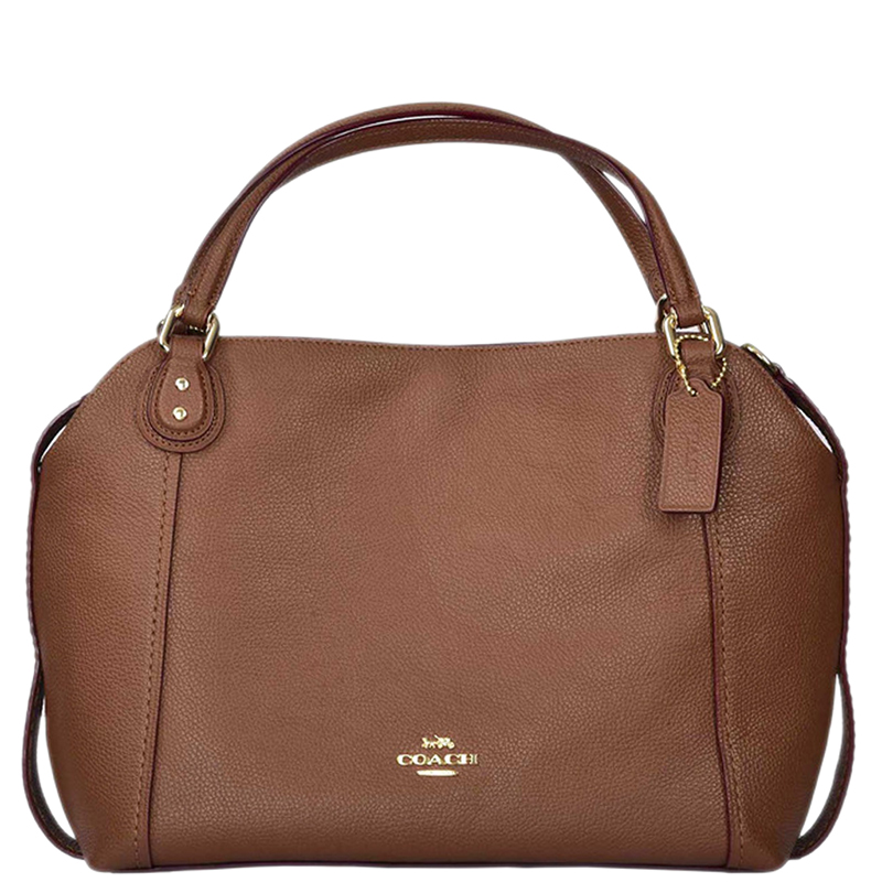 

Coach Brown Pebbled Leather Edie 28 Shoulder Bag