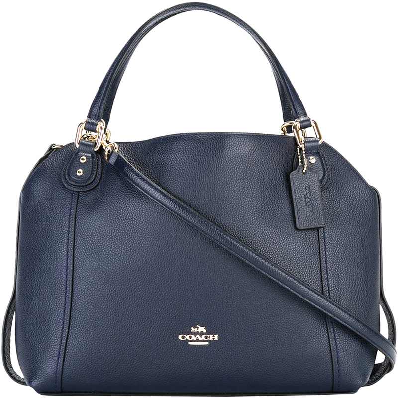 blue leather coach bag