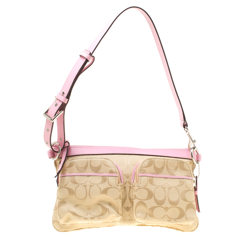 coach shoulder bag pink