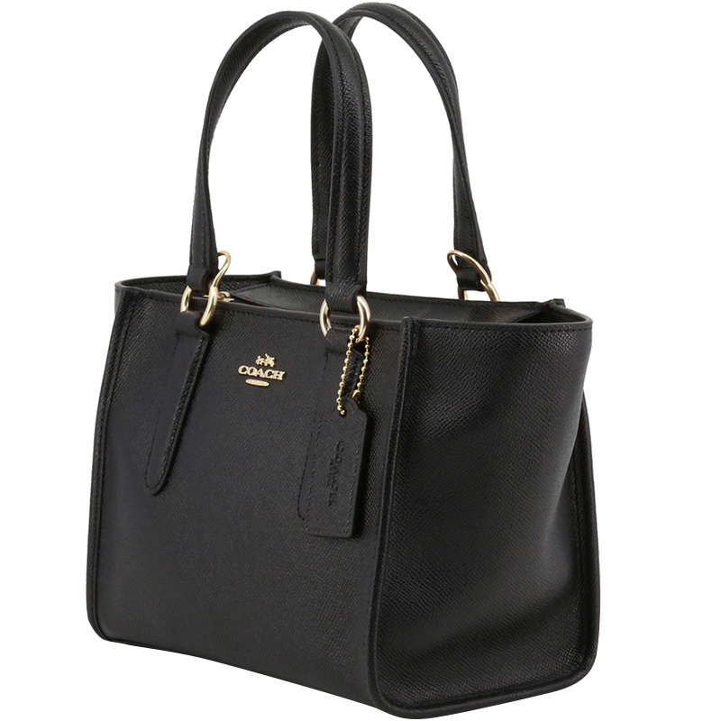 

Coach Black Crossgrain Leather Crosby Carryall 21 Bag