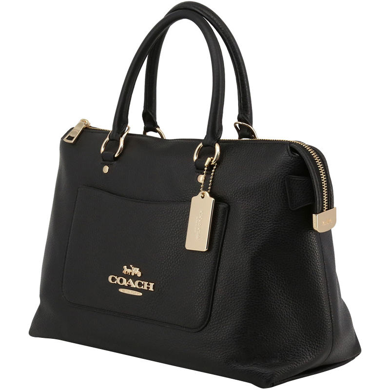 

Coach Black Pebble Leather Emma Satchel Bag